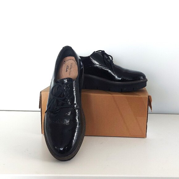 Clark's Airbell Tye Platform Lace-Up Oxford Shoes - Size 8.5 - Picture 1 of 9